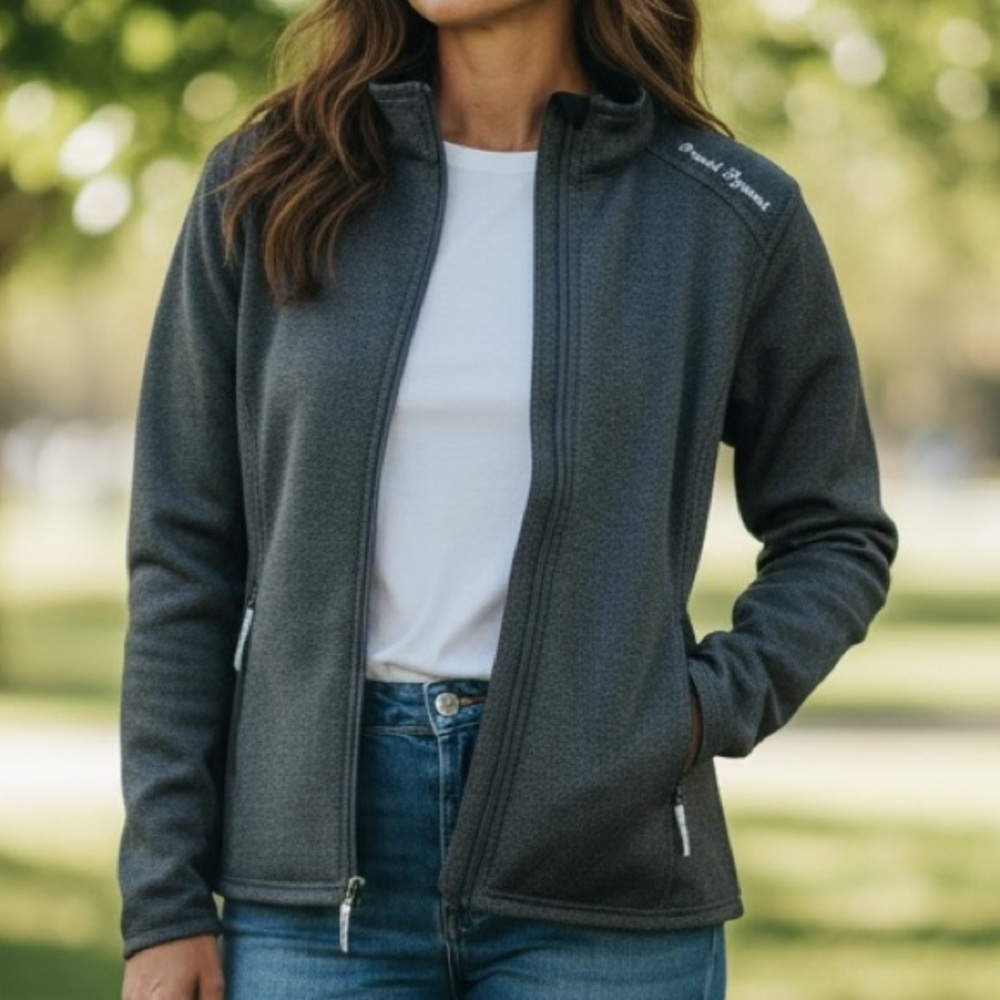 Pearl Izumi Charcoal Gray Zip-Up Fleece Jacket